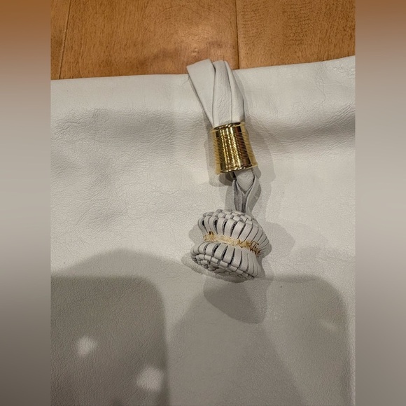 Giani Bernini Italy leather bag off white ivory messenger - Picture 2 of 8